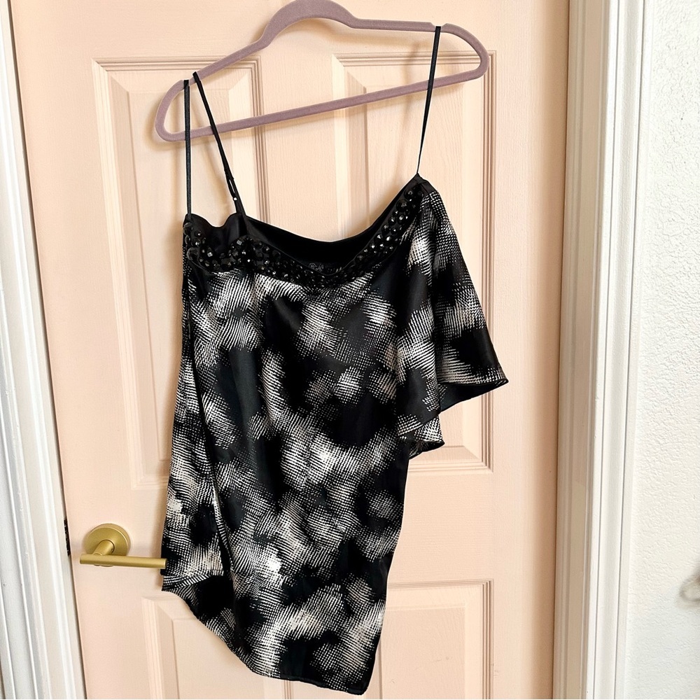 Black and grey embellished top